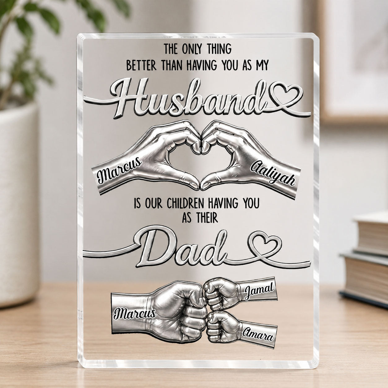 I Love You My Husband - Personalized Custom Shaped Acrylic Plaque