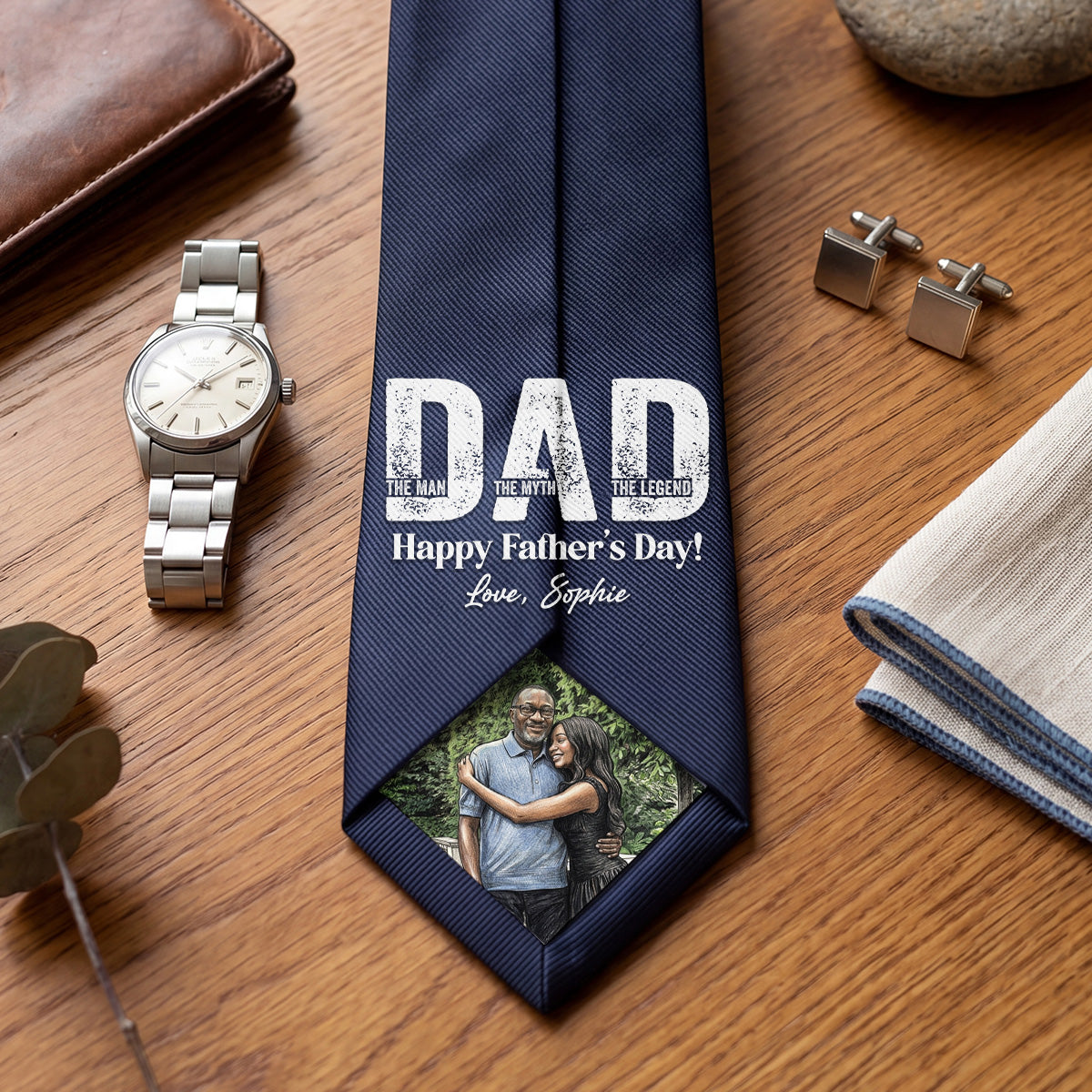 Dad The Man The Myth The Legend - Personalized Men Tie