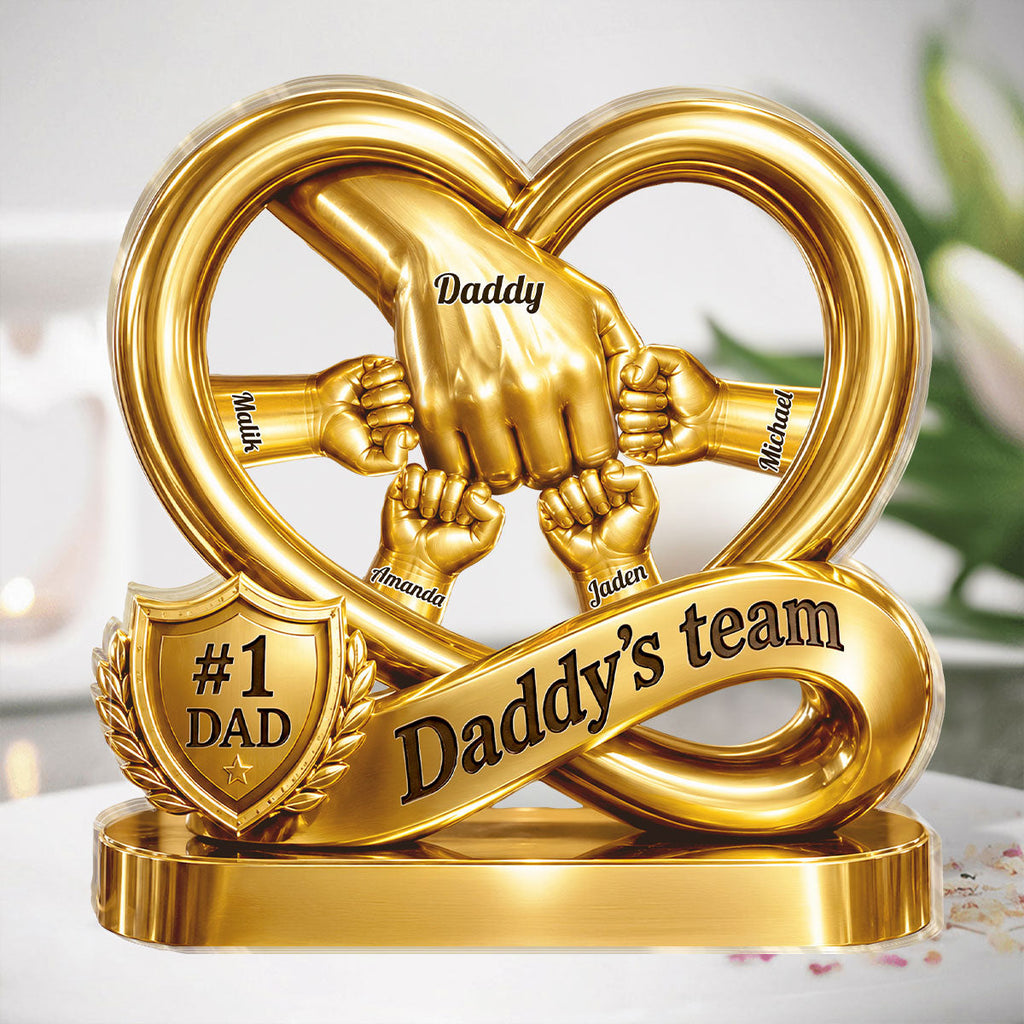 Daddy's Team - Personalized Custom Shaped Acrylic Plaque