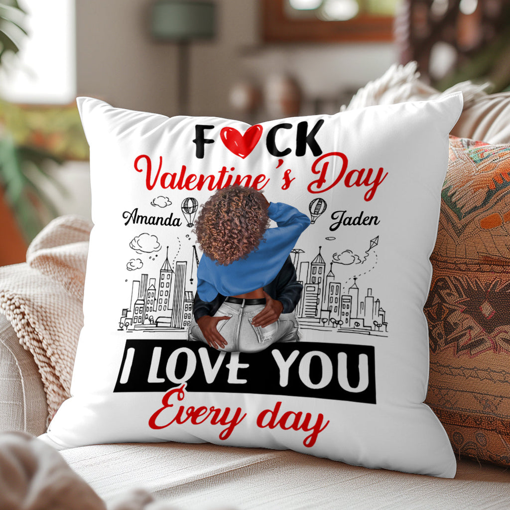 I Love You Every Day - Personalized Crystal Velvet Pillow