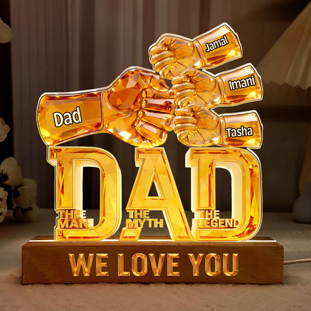 Dad The Man The Myth The Legend - Personalized Acrylic Plaque Night Light