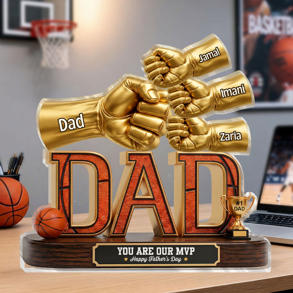Basketball Dad Legend Daddy's Dream Team - Personalized Custom Shaped Acrylic Plaque