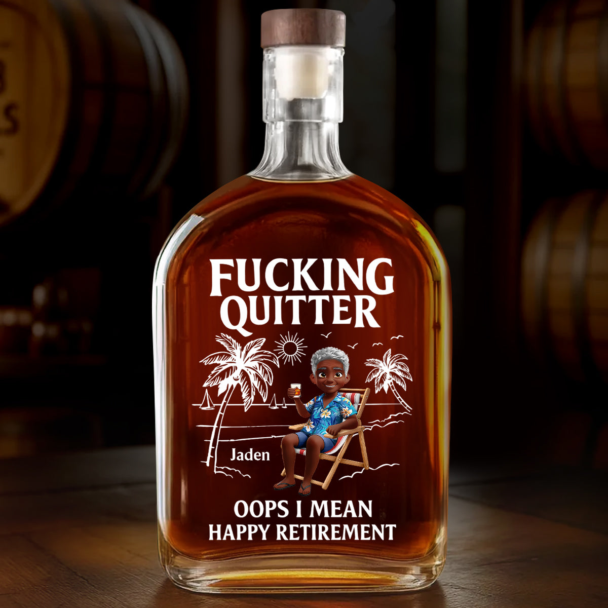 Oops I Mean Happy Retirement  - Personalized Whiskey Bottle