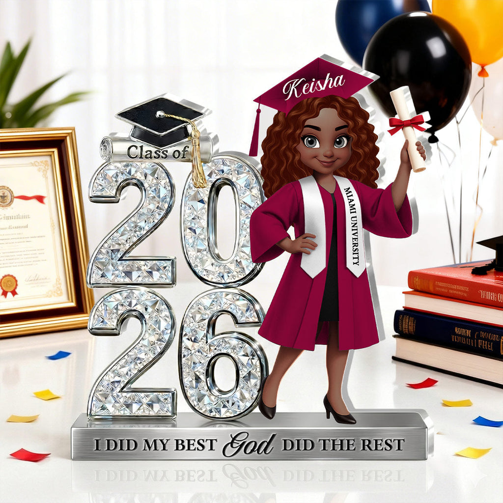 I Did My Best God Did The Rest - Personalized Custom Shaped Acrylic Plaque