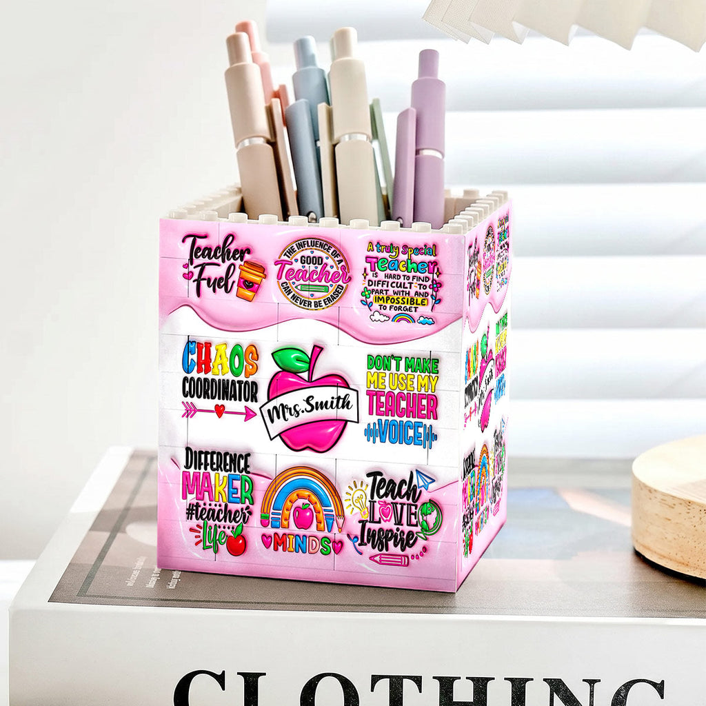 Teacher Fuel Chaos Ordinator - Personalized Building Brick Pen Holder