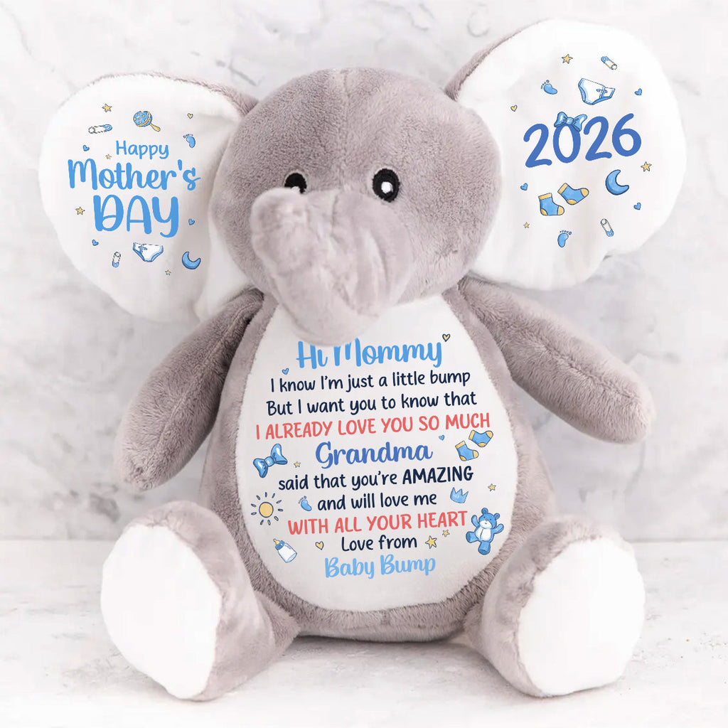 Dear Mommy I Love You - Personalized Stuffed Elephant