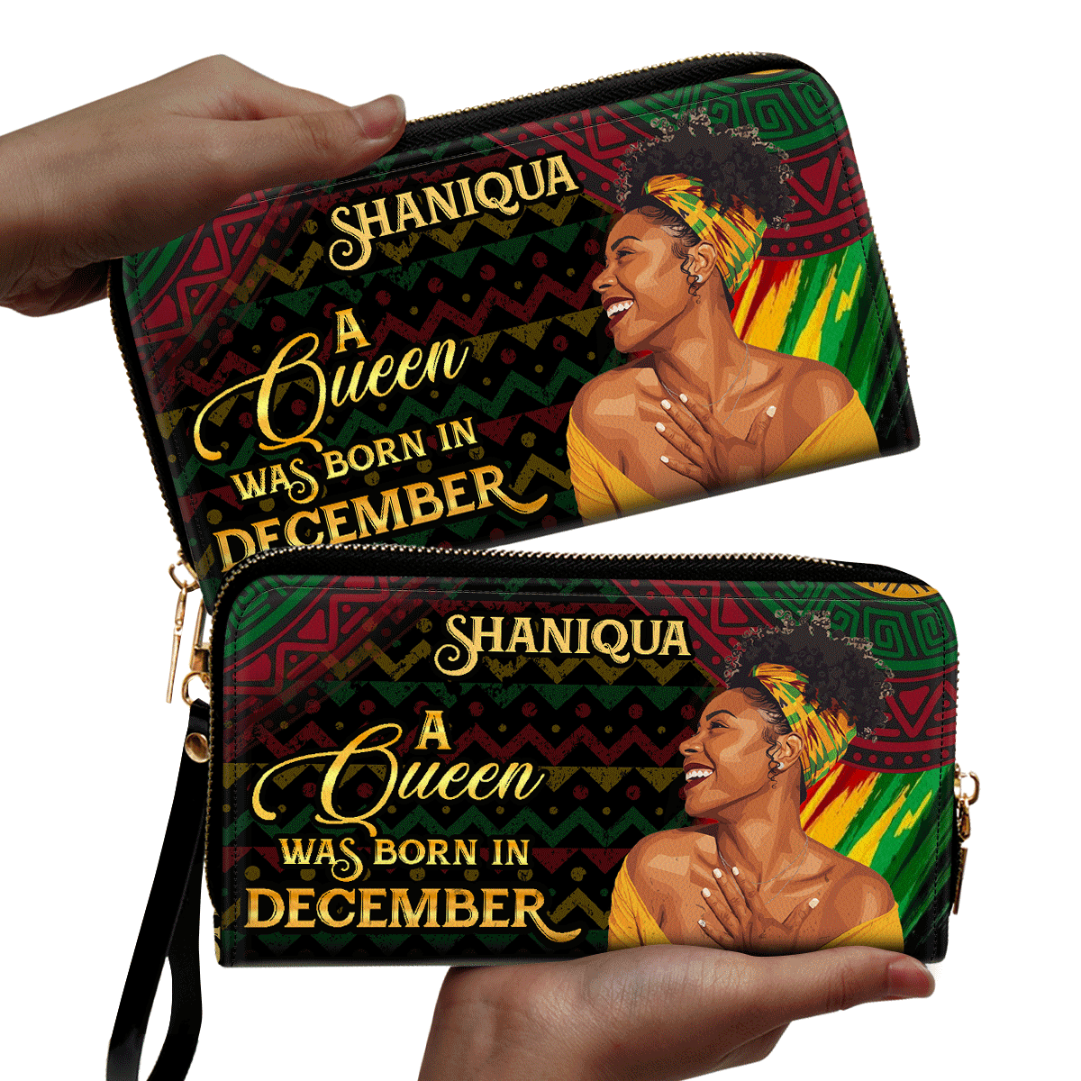 A Beautiful Black Queen - Personalized Clutch Purse