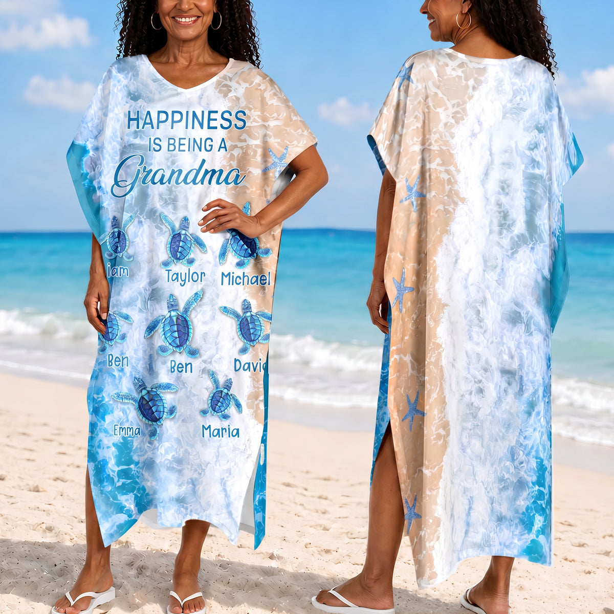Happiness Is Being A Grandma - Personalized Kaftan Dress
