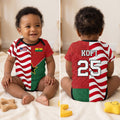 Little Soccer Fan Two Teams Version - Personalized All Over Print Onesie