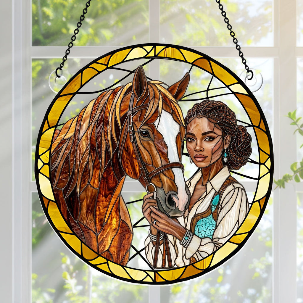Custom Horse Photo To Style Suncatcher - Personalized Acrylic Suncatcher