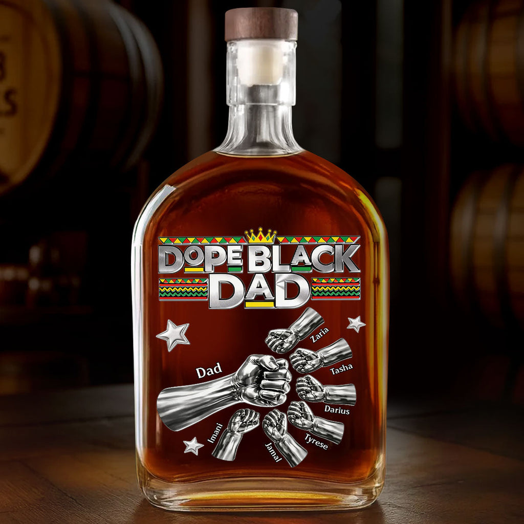 Dope Black Dad - Personalized Whiskey Bottle