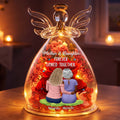 Mother And Daughter Forever Linked Together - Personalized Angel Dome With Preserved Flowers