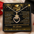 Tears Of Joy, Dreams Ahead - Personalized Grad Cap Heart Necklace With Box & Card 2026