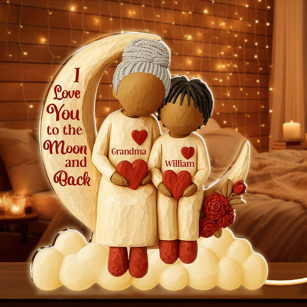 I Love You To The Moon And Back - Personalized Light Box