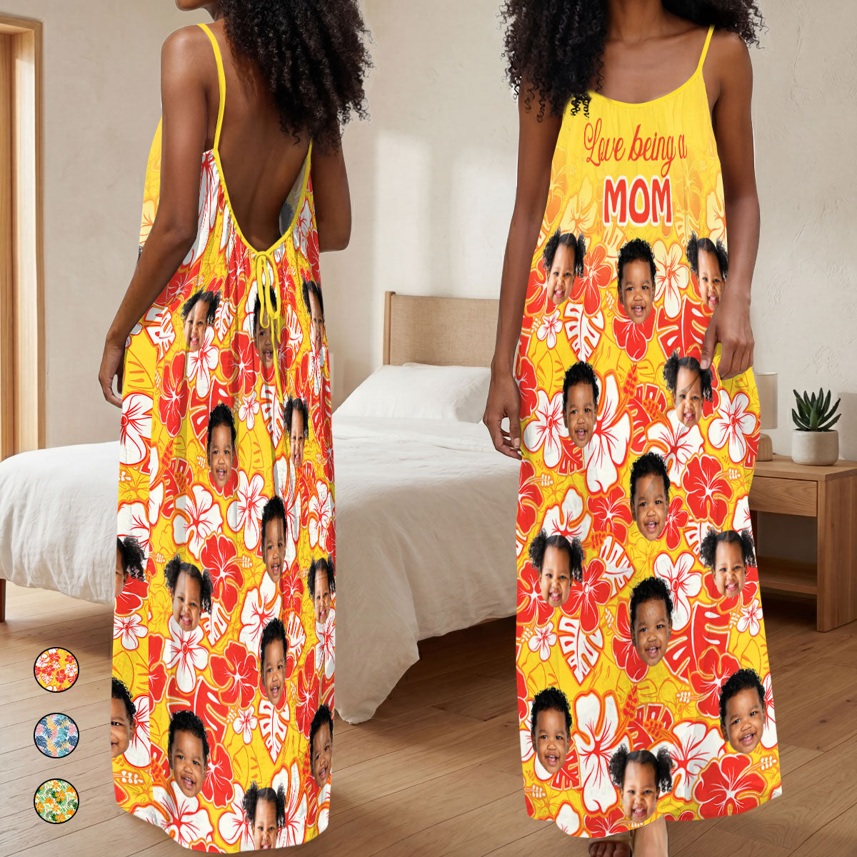 Love Being A Mom - Personalized Backless Cami Maxi Dress