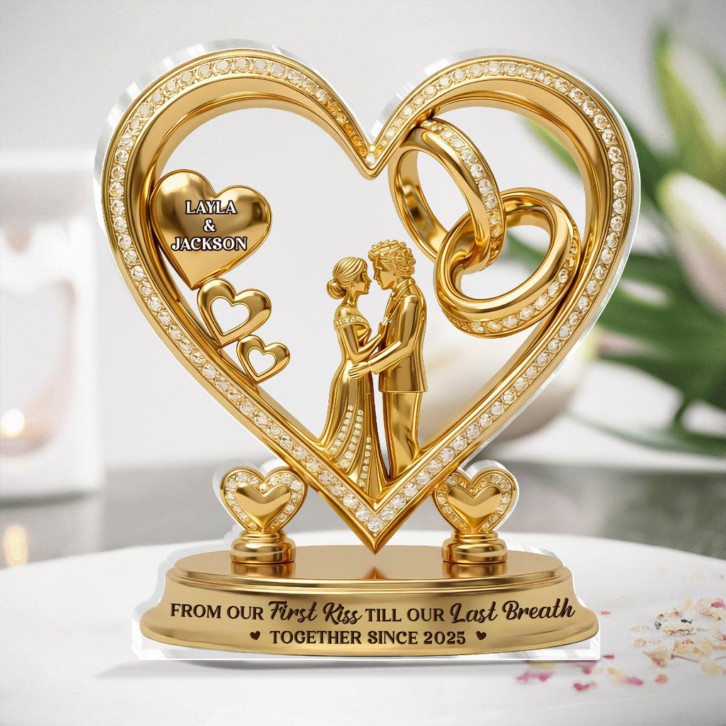 From Our First Kiss Till Our Last Breath Ver 2 - Personalized Custom Shaped Acrylic Plaque
