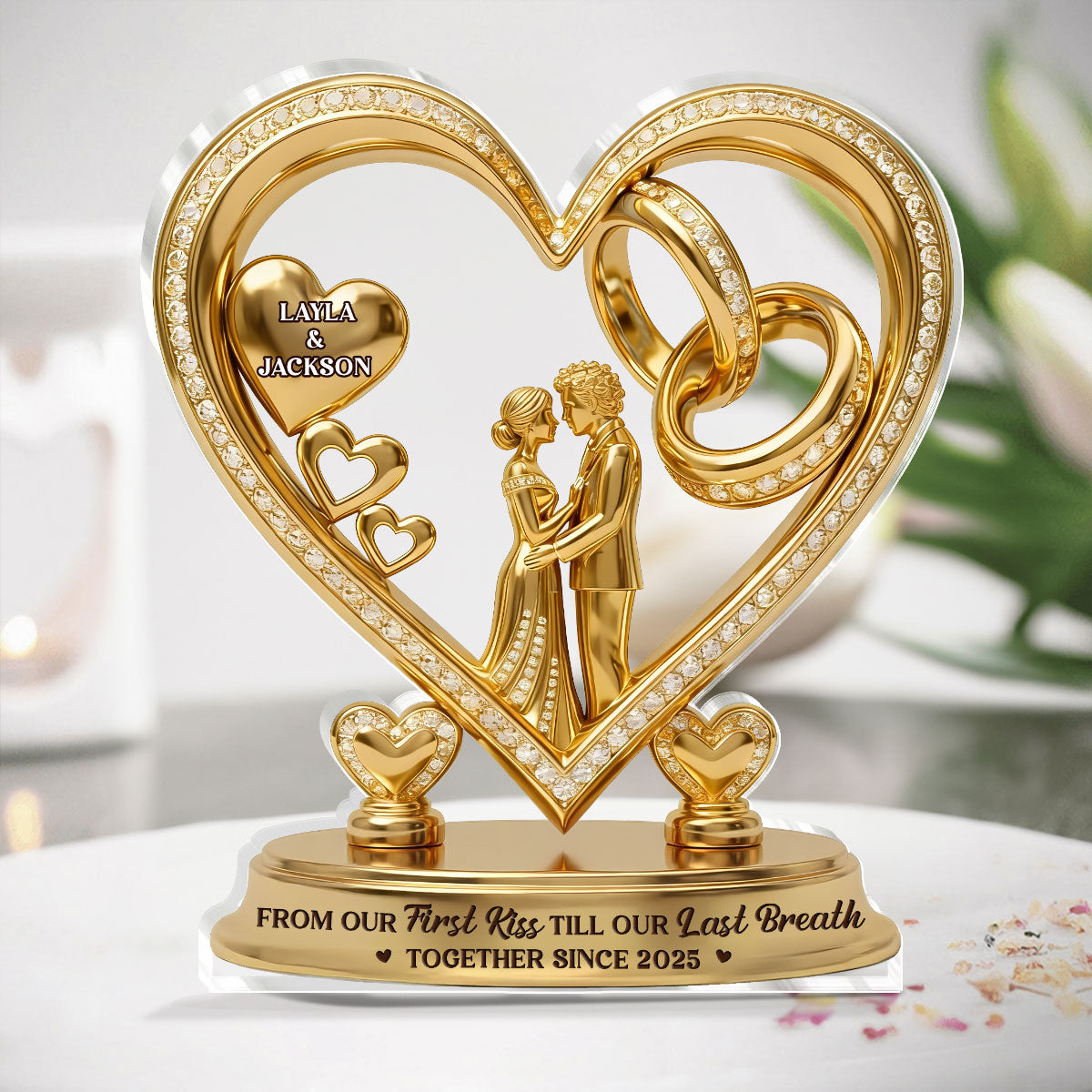 From Our First Kiss Till Our Last Breath Ver 2 - Personalized Custom Shaped Acrylic Plaque