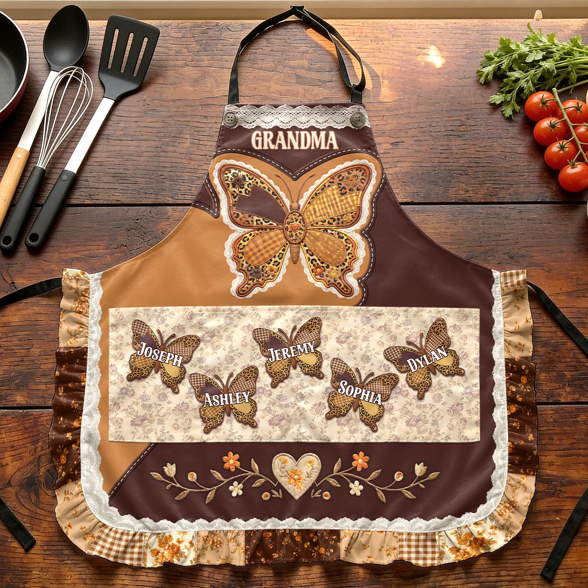 Grandma's Kisses - Personalized Ruffled Apron