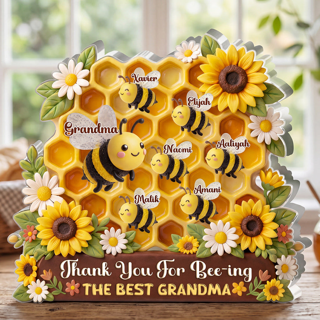 Thank You For Bee-ing The Best Grandma - Personalized Custom Shaped Acrylic Plaque