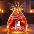 Mother And Daughter Forever Linked Together - Personalized Angel Dome With Preserved Flowers