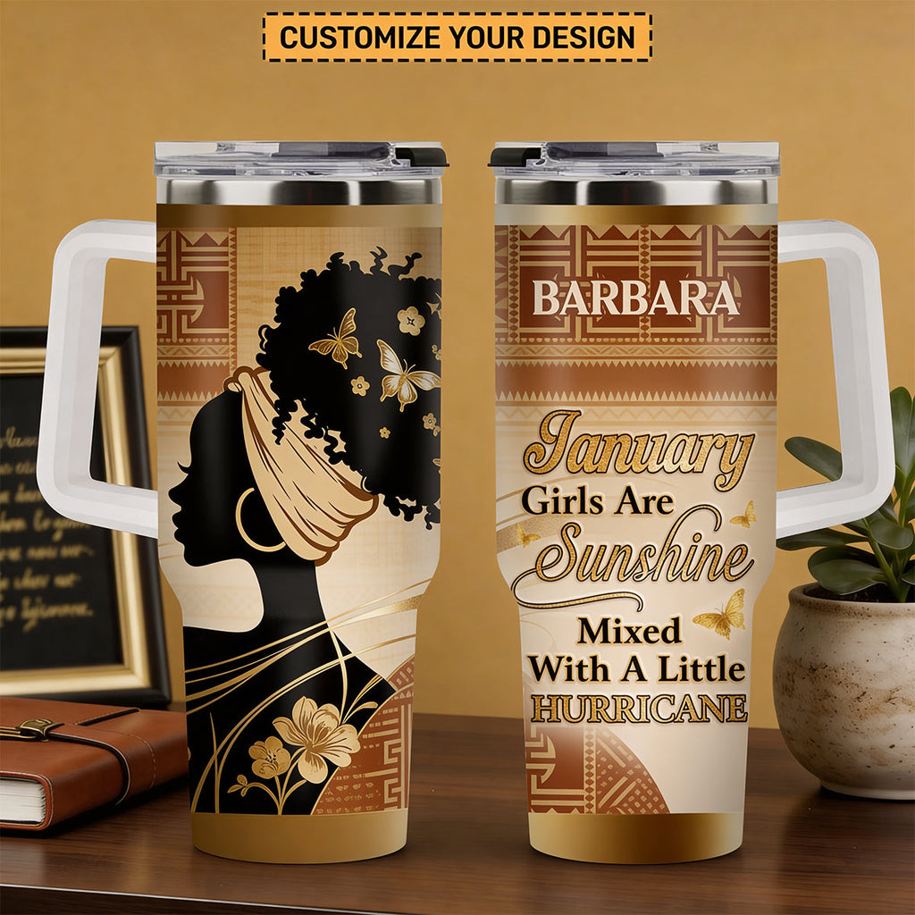Sunshine Mixed With A Little Hurricane - Personalized Stainless Steel Tumbler