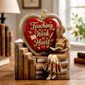 Teaching Is A Work Of Heart - Personalized Custom Shaped Acrylic Plaque