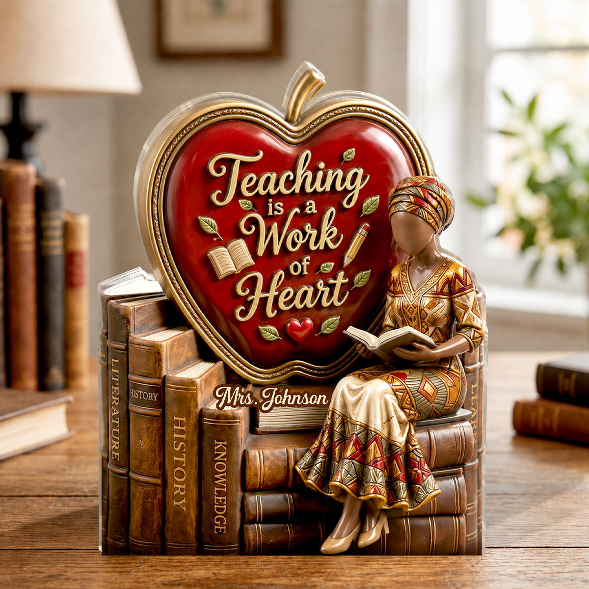 Teaching Is A Work Of Heart - Personalized Custom Shaped Acrylic Plaque