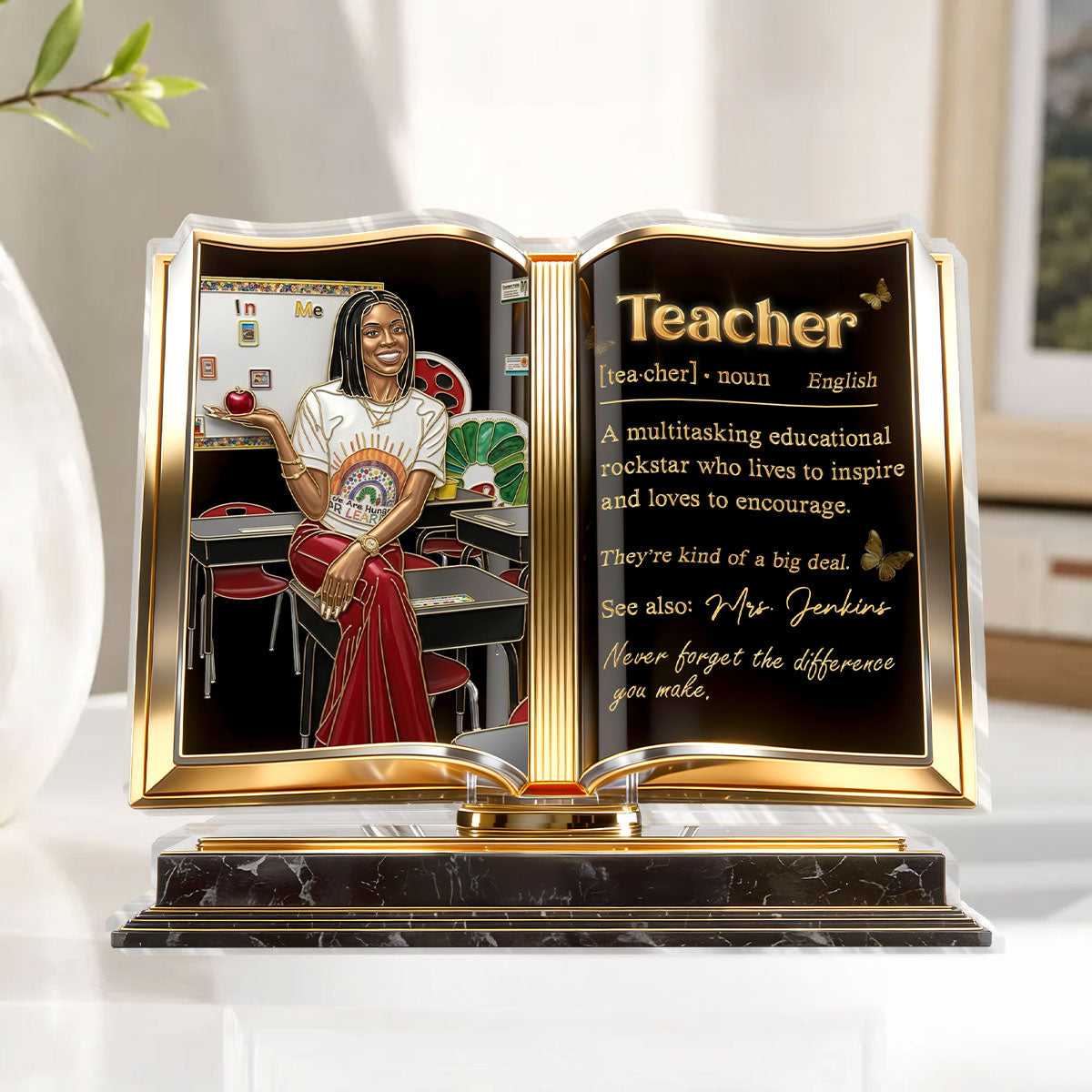 Teacher Rockstar Definition - Personalized Custom Shaped Acrylic Plaque