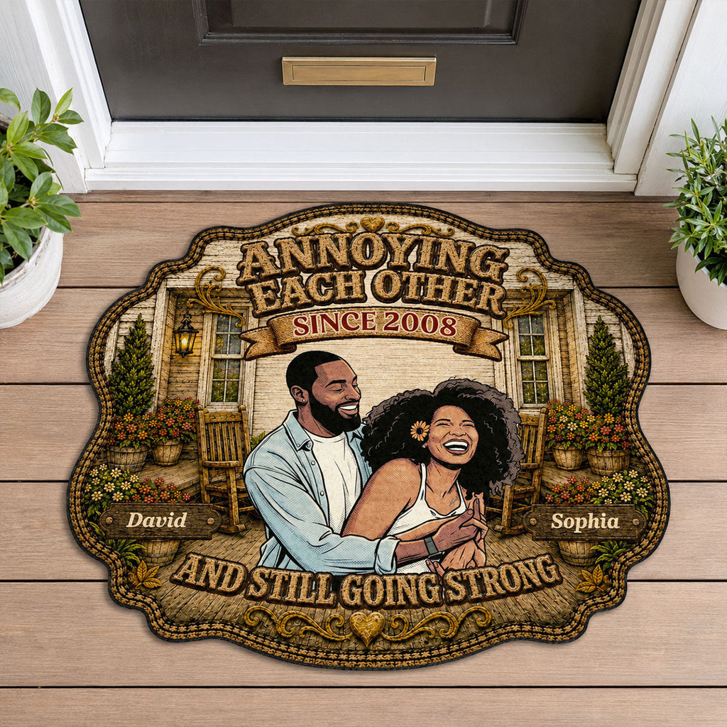 Annoying Each Other Forever  - Personalized Custom Shape Doormat