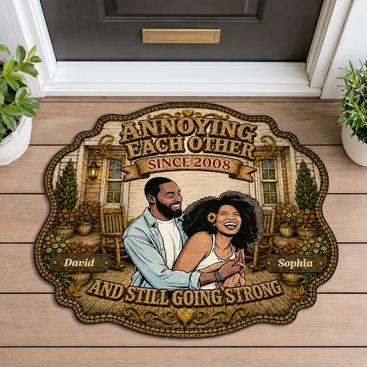 Annoying Each Other Forever  - Personalized Custom Shape Doormat