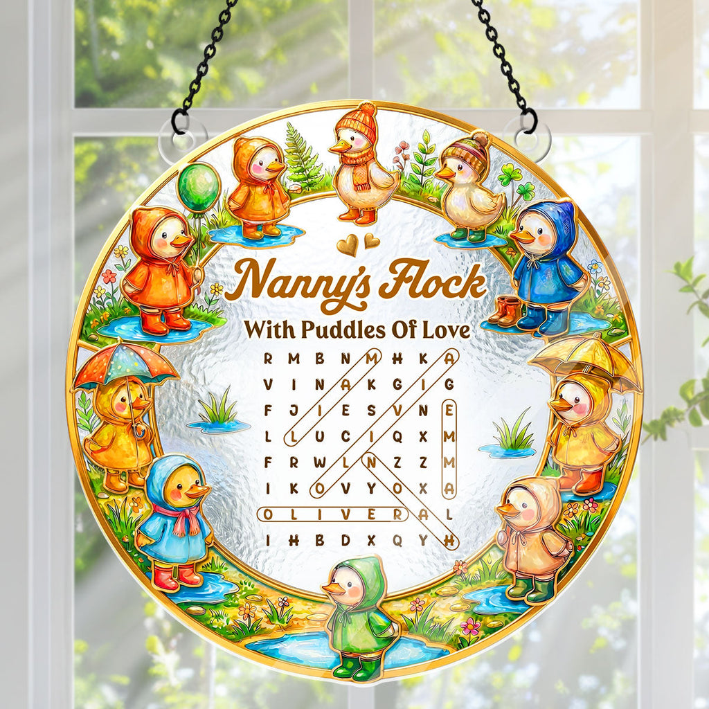 Raincoat Family Flock - Personalized Acrylic Suncatcher