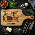 The Man, The Myth, The Grill Master - Personalized Cutting Board With Handle