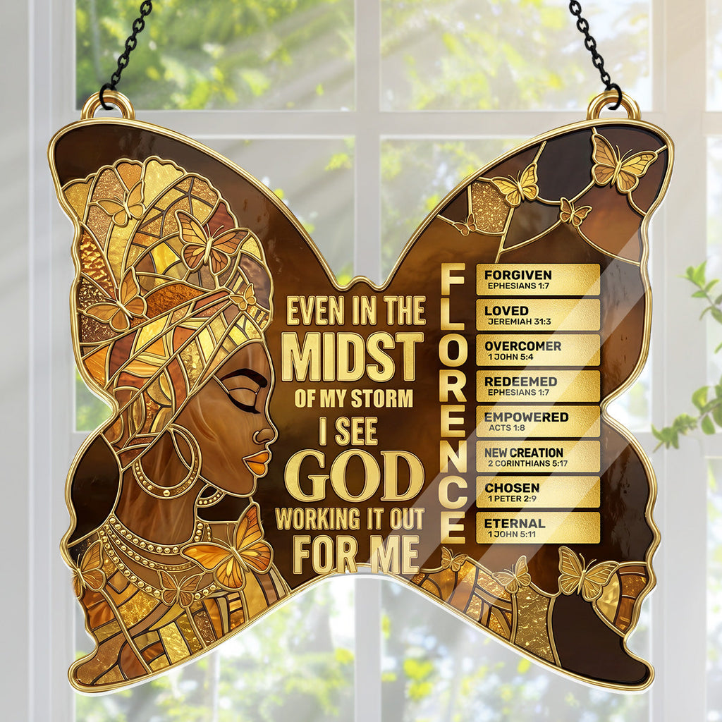 I See God Working It Out For Me - Personalized Acrylic Suncatcher