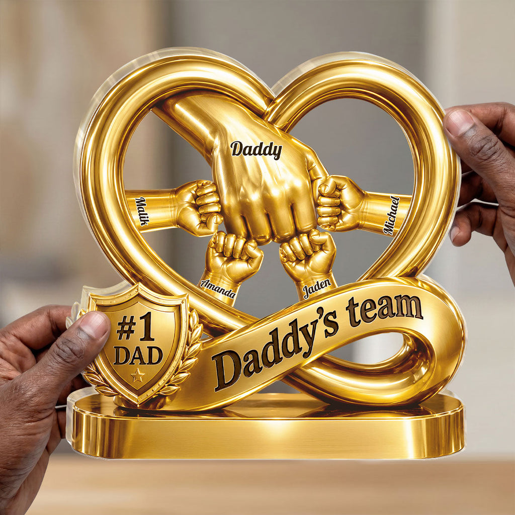Daddy's Team - Personalized Custom Shaped Acrylic Plaque