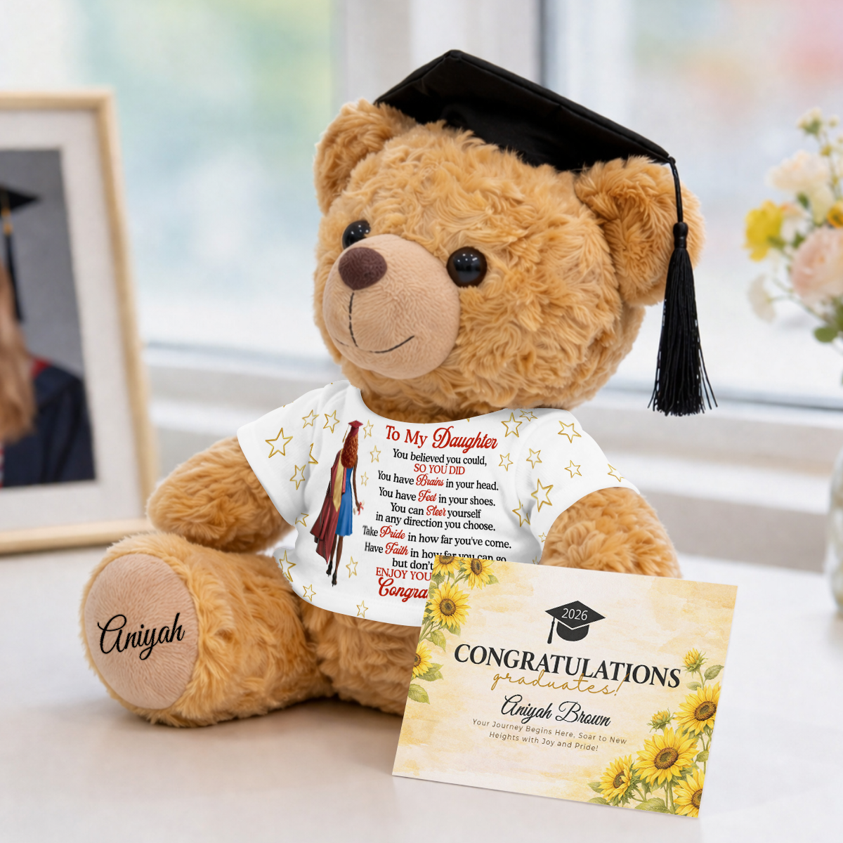 You Believed You Could So You Did - Personalized Graduation Bear With Card