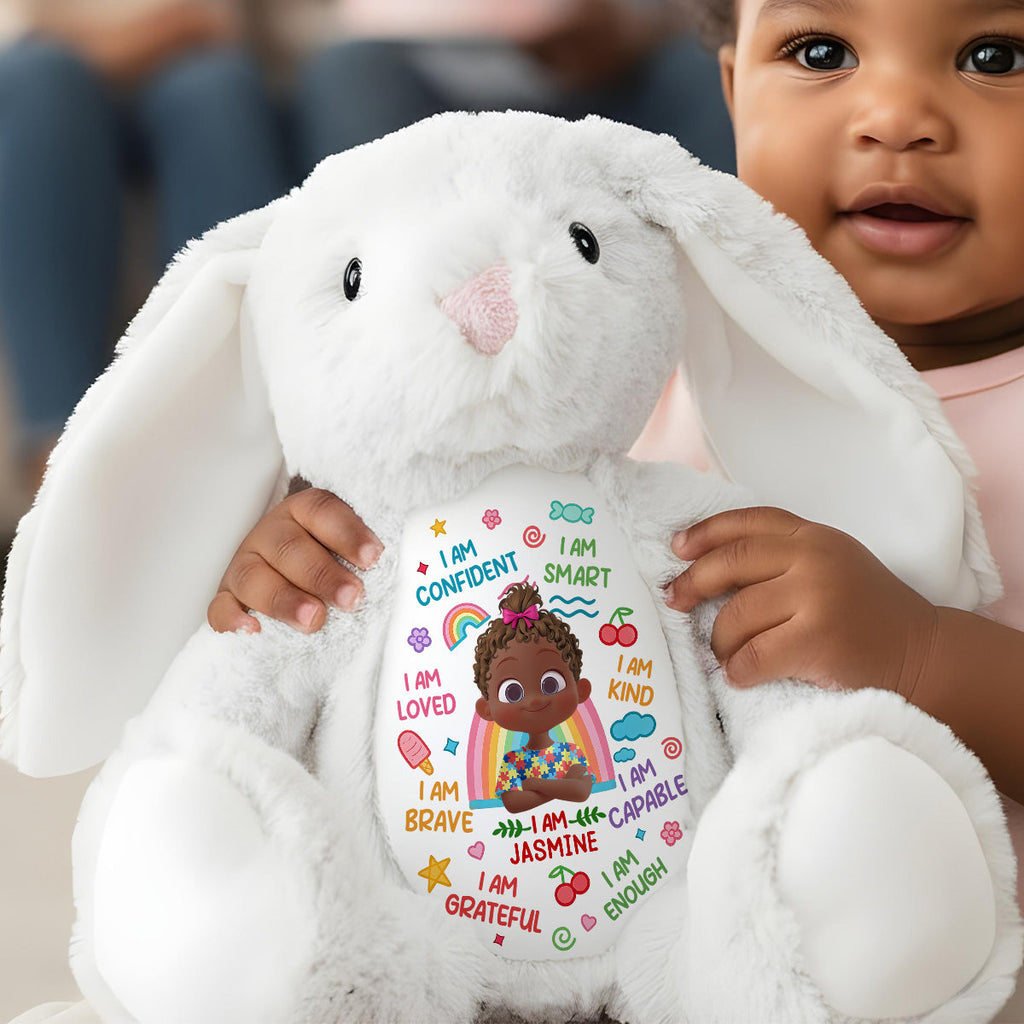 I Am Kind I Am Smart - Personalized Stuffed Bunny