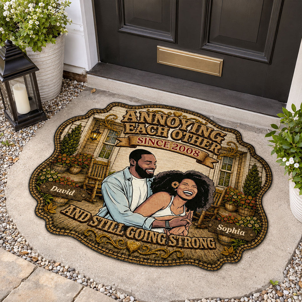 Annoying Each Other Forever  - Personalized Custom Shape Doormat