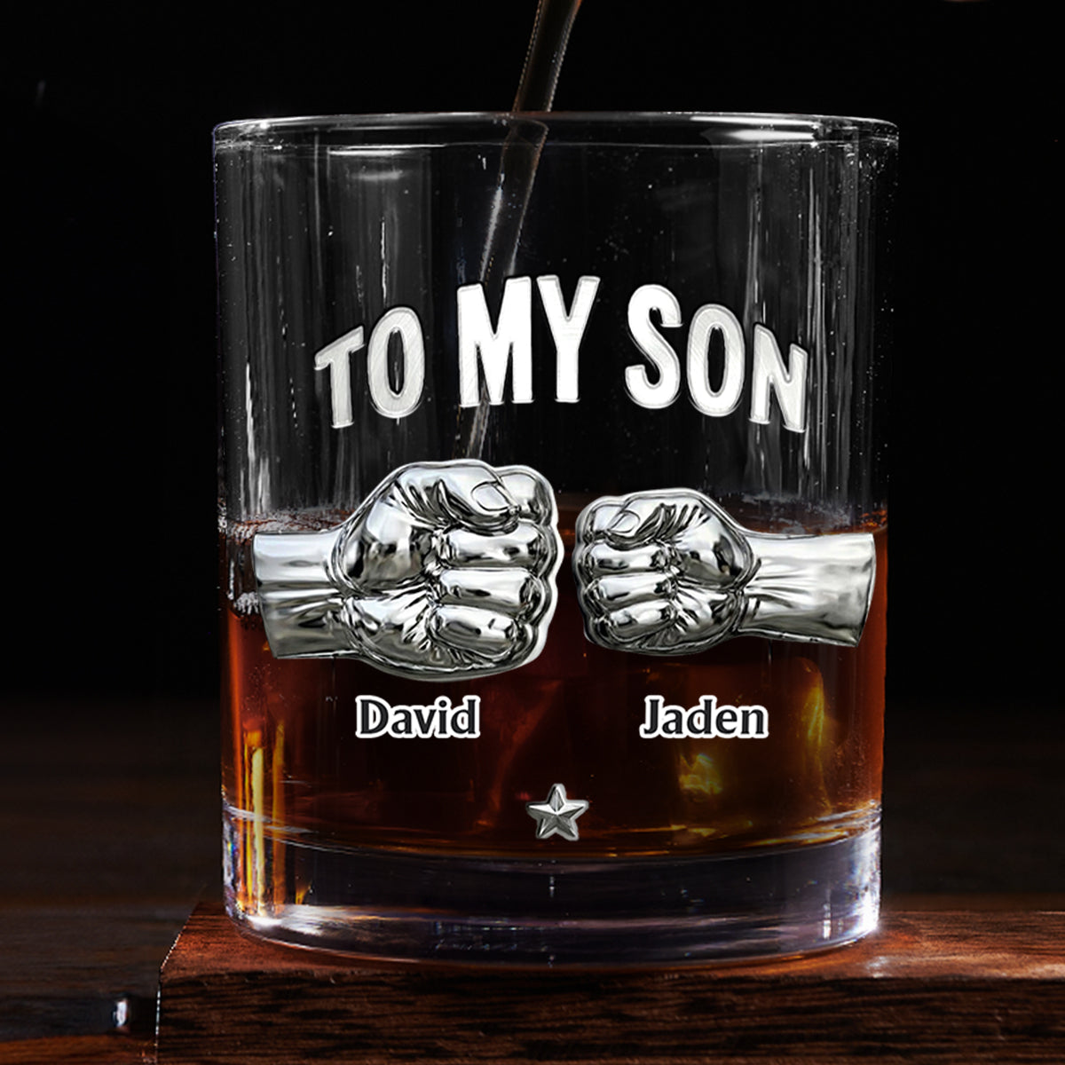 To My Son I Believe In You - Personalized Round Whiskey Glass
