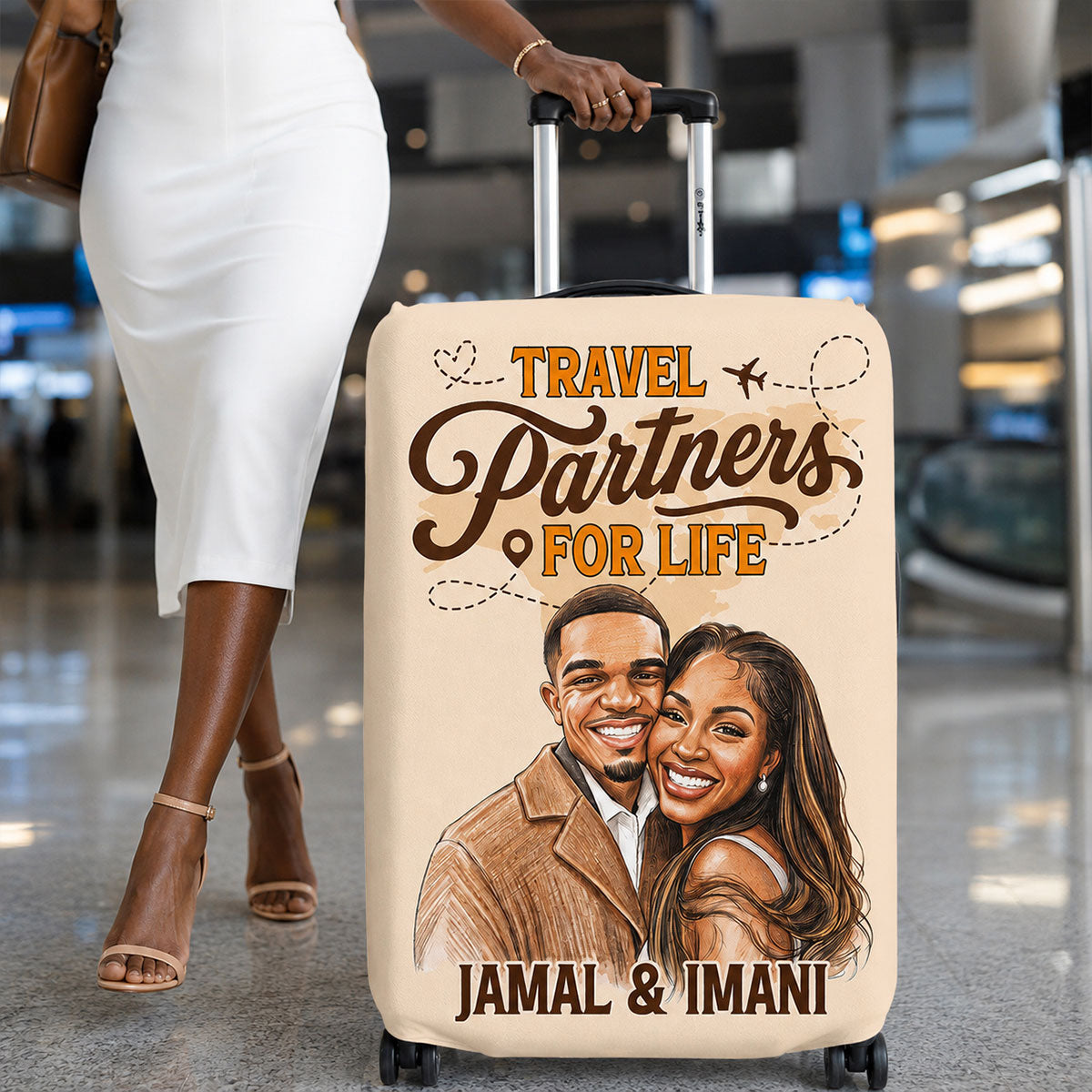 Travel Partners for Life - Personalized Luggage Cover