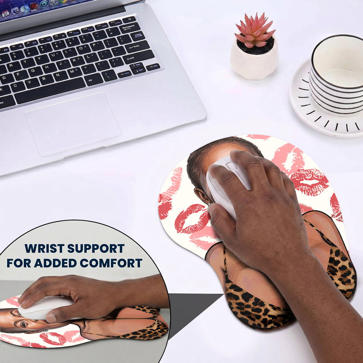 Custom Face Funny & Naughty For Couple Coworker Troll - Personalized Mouse Pad