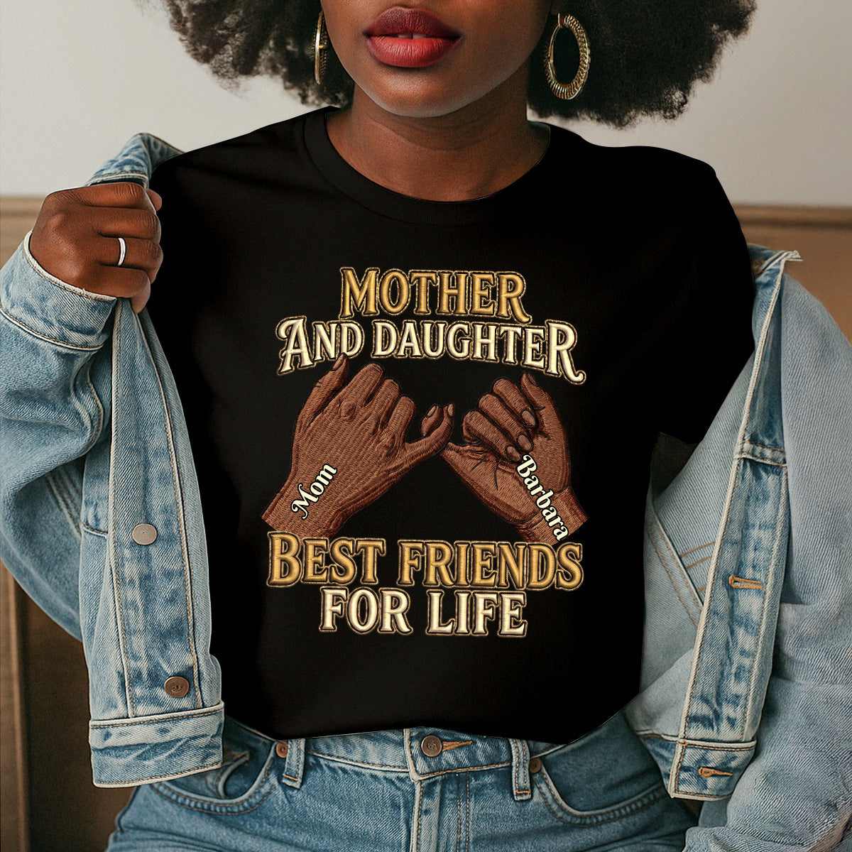 Mother And Daughter Best Friend For Life - Personalized 2D Unisex T-shirt