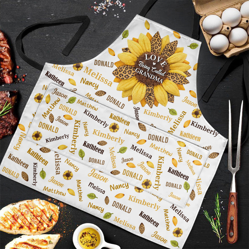 Love Being Called Grandma - Personalized Apron With Pocket