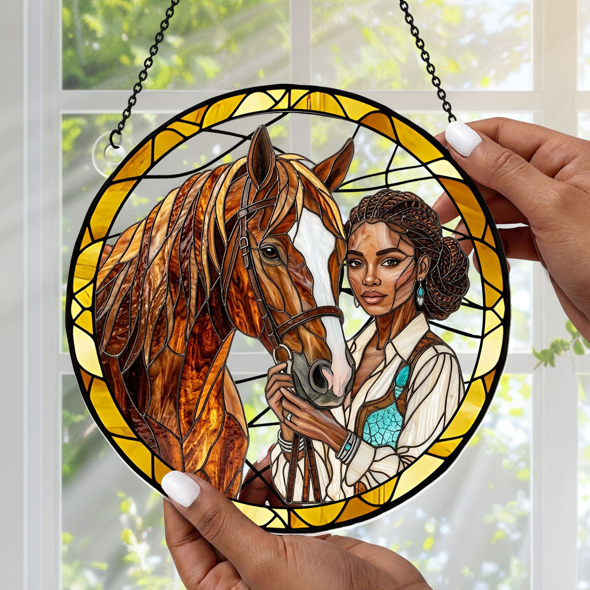 Custom Horse Photo To Style Suncatcher - Personalized Acrylic Suncatcher