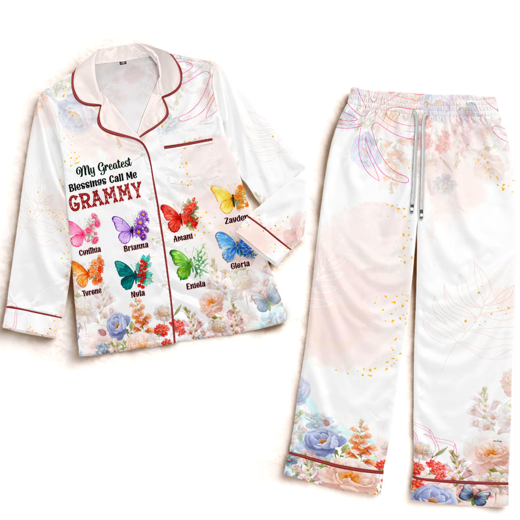 My Greatest Blessings Call Me - Personalized Satin PJM Set