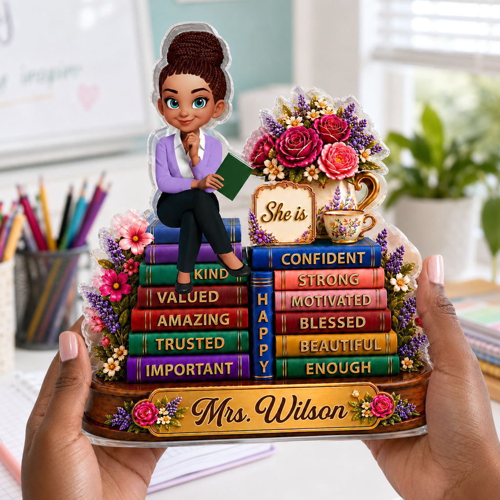 Afirmations For Teacher - Personalized Custom Shaped Acrylic Plaque
