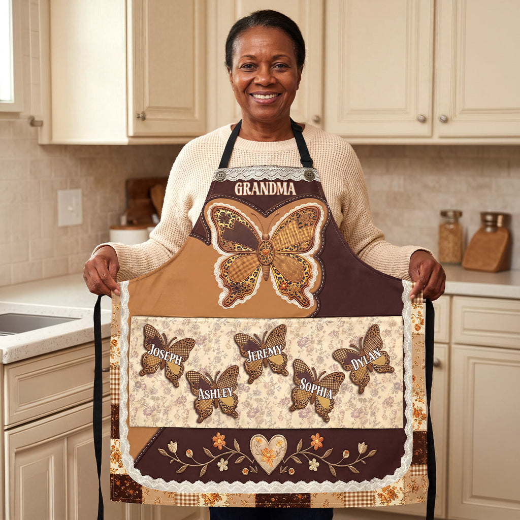 Grandma's Kisses - Personalized Apron With Pocket