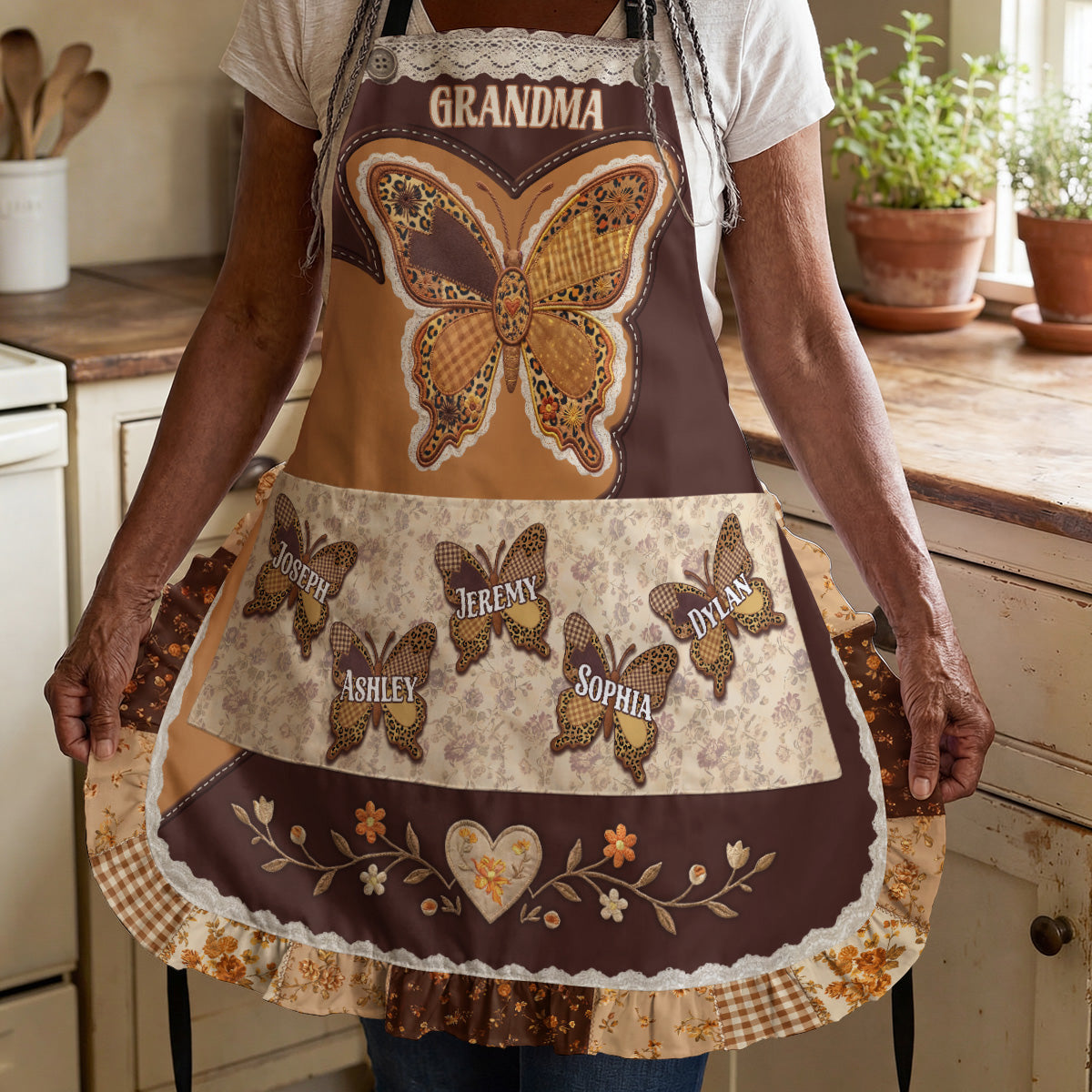 Grandma's Kisses - Personalized Ruffled Apron