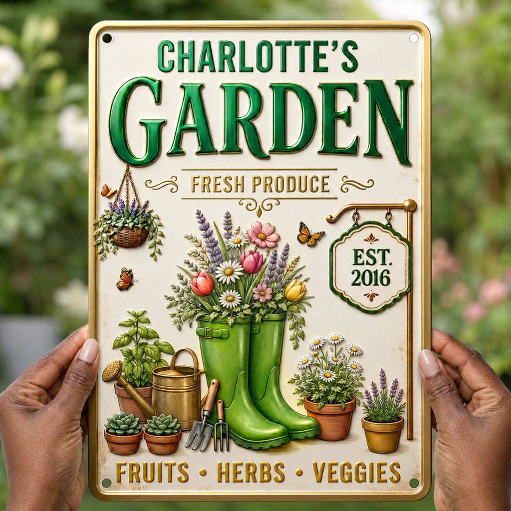 My Lovely Garden - Personalized Metal Sign