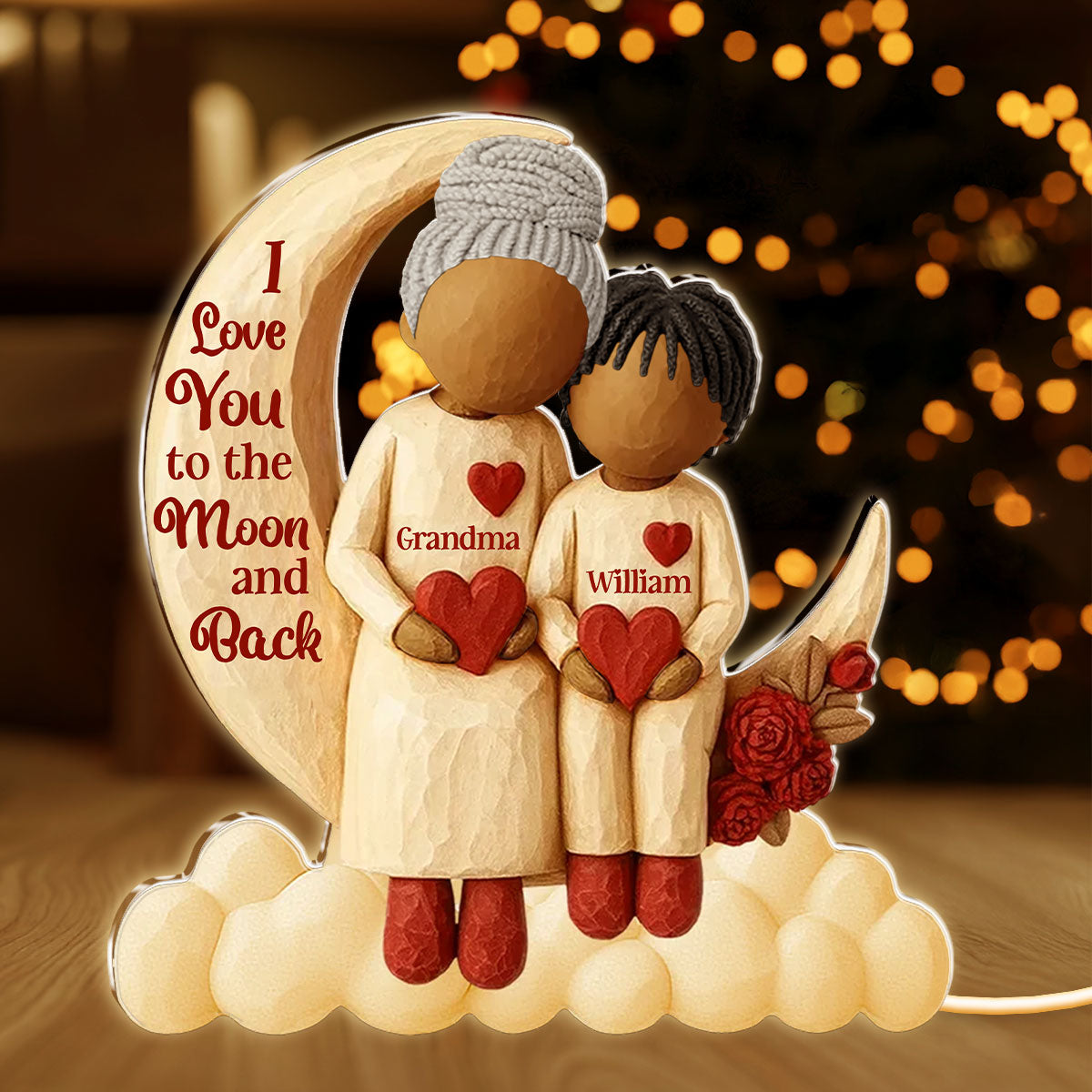 I Love You To The Moon And Back - Personalized Light Box