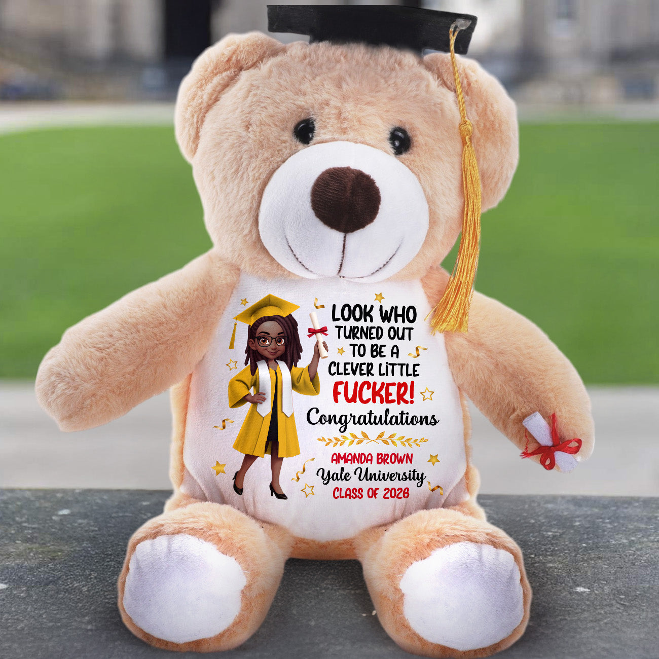 A Clever Little Fucker - Personalized Graduation Teddy Bear